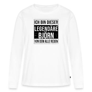 Je suis cette légende pour Björn - T-shirt manches longues Premium bio Femme - blanc - Devant - Julia (174cm)