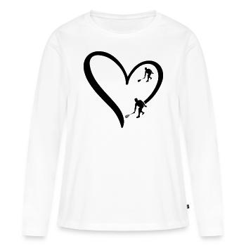 Squash Heart Silhouette de squash Joueur de squash - T-shirt manches longues Premium bio Femme - blanc - Devant - Julia (174cm)