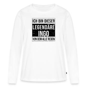Je suis cette légende pour Ingo - T-shirt manches longues Premium bio Femme - blanc - Devant - Julia (174cm)
