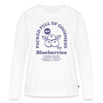Blueberries Nutritional - Women's Premium Organic Long Sleeve Shirt - white - Front - Julia (174cm)