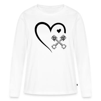 Mécanique automatique Cardio Mécanique piston - T-shirt manches longues Premium bio Femme - blanc - Devant - Julia (174cm)