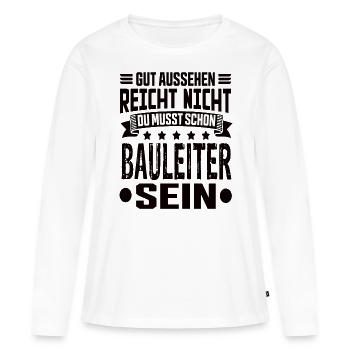 Directeur de la construction Gestion de la construction Meilleur directeur de la construction - T-shirt manches longues Premium bio Femme - blanc - Devant - Julia (174cm)