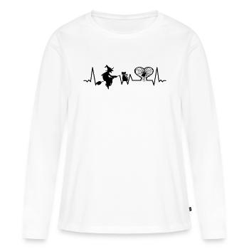 Sorcière occulte gothique mystique Halloween - T-shirt manches longues Premium bio Femme - blanc - Devant - Julia (174cm)