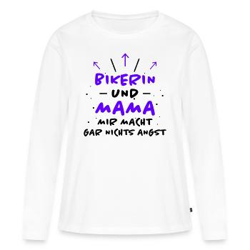 Bikerin Spruch Biker Lustiges Bikerin Geschenk - Frauen Premium Bio Langarmshirt - Weiß - Vorne - Julia (174cm)