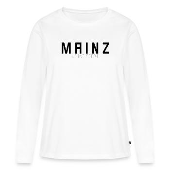 Mayence Ma ville - T-shirt manches longues Premium bio Femme - blanc - Devant - Julia (174cm)