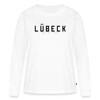 Lübeck Ma ville - T-shirt manches longues Premium bio Femme - blanc - Devant - Julia (174cm)