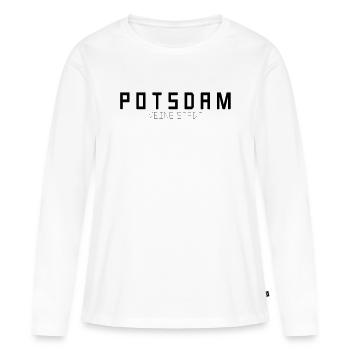 Potsdam Ma ville - T-shirt manches longues Premium bio Femme - blanc - Devant - Julia (174cm)