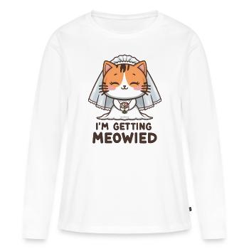 I'm Getting Meowied Braut Katze JGA Kawaii Cat - Frauen Premium Bio Langarmshirt - Weiß - Vorne - Julia (174cm)