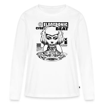 Electronic Music, Cyberpunk Urban Shirt - Women's Premium Organic Long Sleeve Shirt - white - Front - Julia (174cm)
