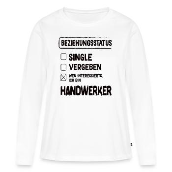 Statut de la relation d’artisan - T-shirt manches longues Premium bio Femme - blanc - Devant - Julia (174cm)