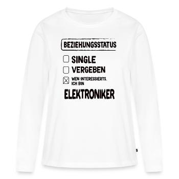 Statut de la relation de technicien en électronique - T-shirt manches longues Premium bio Femme - blanc - Devant - Julia (174cm)