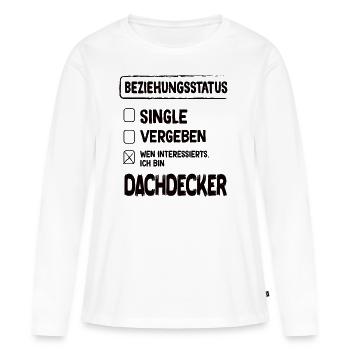 Statut de la relation de couvreur - T-shirt manches longues Premium bio Femme - blanc - Devant - Julia (174cm)