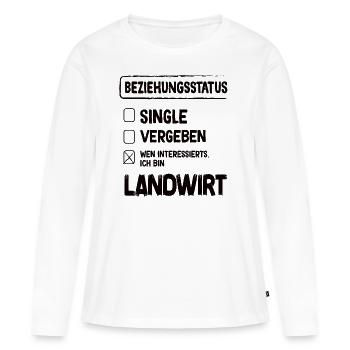 Statut de la relation avec l’agriculteur - T-shirt manches longues Premium bio Femme - blanc - Devant - Julia (174cm)