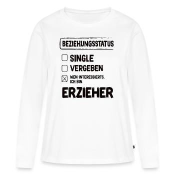 Educator Relationship Status - Women's Premium Organic Long Sleeve Shirt - white - Front - Julia (174cm)