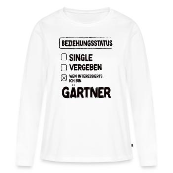 Statut de la relation jardinier - T-shirt manches longues Premium bio Femme - blanc - Devant - Julia (174cm)