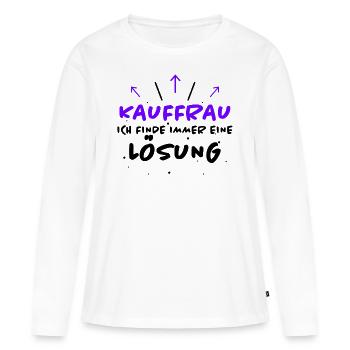 Kauffrau Spruch Verkäuferin Witz Kauffrau Geschenk - Frauen Premium Bio Langarmshirt - Weiß - Vorne - Julia (174cm)