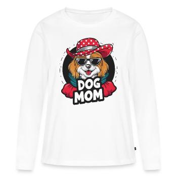 Süßer Hund mit Hut und Sonnenbrille Hundeliebhaber - Frauen Premium Bio Langarmshirt - Weiß - Vorne - Julia (174cm)