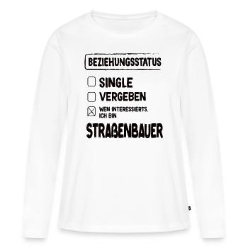 Bâtisseur de routes Statut Profession de la construction routière - T-shirt manches longues Premium bio Femme - blanc - Devant - Julia (174cm)