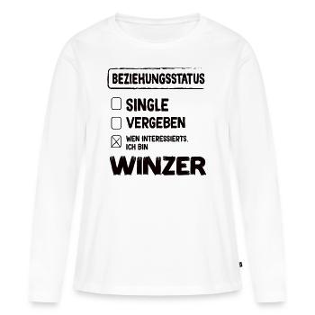 Vigneron Relation Statut Vigneron Profession viticole - T-shirt manches longues Premium bio Femme - blanc - Devant - Julia (174cm)