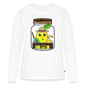Zitronen Lemtonen Saft Verkäufer Zitrone Kind - Frauen Premium Bio Langarmshirt - Weiß - Vorne - Julia (174cm)