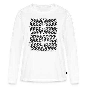 Uni-Stil - Frauen Premium Bio Langarmshirt - Weiß - Vorne - Julia (174cm)