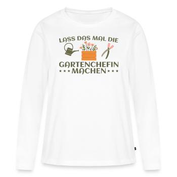 Gärtnern Gartenarbeit Schrebergarten Gärtnerin - Frauen Premium Bio Langarmshirt - Weiß - Vorne - Julia (174cm)