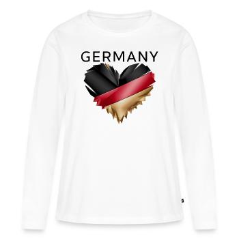 Deutschland Deutscher Deutsch GER Almanya Alemania - Frauen Premium Bio Langarmshirt - Weiß - Vorne - Julia (174cm)