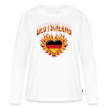 Deutschland Deutscher Deutsch GER Almanya Alemania - Frauen Premium Bio Langarmshirt - Weiß - Vorne - Julia (174cm)