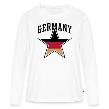 Deutschland Deutscher Deutsch GER Almanya Alemania - Frauen Premium Bio Langarmshirt - Weiß - Vorne - Julia (174cm)
