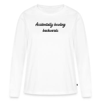 Bowling - Accidentally bowling backwards - Women's Premium Organic Long Sleeve Shirt - white - Front - Julia (174cm)