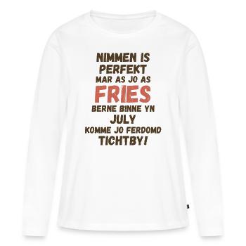 Proud Frisian birthday, born in July - Women's Premium Organic Long Sleeve Shirt - white - Front - Julia (174cm)