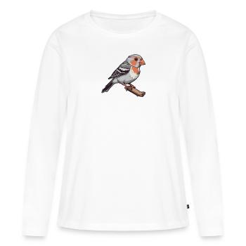 Éleveur d’oiseaux Ornithologue Ornithologue Ornithologue - T-shirt manches longues Premium bio Femme - blanc - Devant - Julia (174cm)