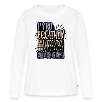 La pyrotechnie n’est pas un crime - Meme Spruch - T-shirt manches longues Premium bio Femme - blanc - Devant - Julia (174cm)