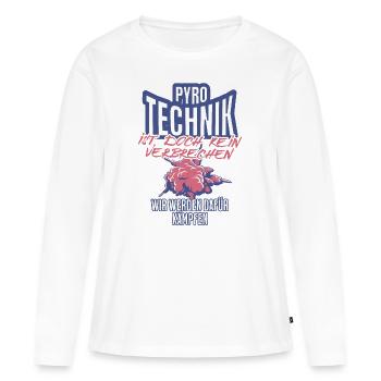 La pyrotechnie n’est pas un crime - Meme Spruch - T-shirt manches longues Premium bio Femme - blanc - Devant - Julia (174cm)