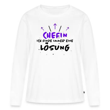 Chefin Spruch Familie Beruf Lustig Chefin Geschenk - Frauen Premium Bio Langarmshirt - Weiß - Vorne - Julia (174cm)