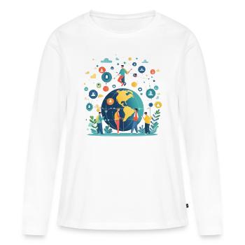 Social Media and Online Networks - Women's Premium Organic Long Sleeve Shirt - white - Front - Julia (174cm)