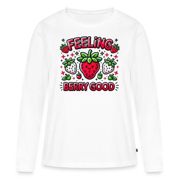 Feeling Berry Good - Frauen Premium Bio Langarmshirt - Weiß - Vorne - Julia (174cm)