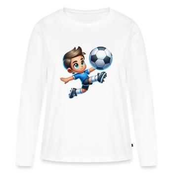 Football - T-shirt manches longues Premium bio Femme - blanc - Devant - Julia (174cm)