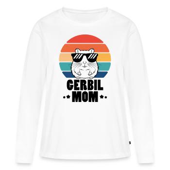 Gerbille disant Gerbille Maman Drôle Gerbille Cadeau - T-shirt manches longues Premium bio Femme - blanc - Devant - Julia (174cm)