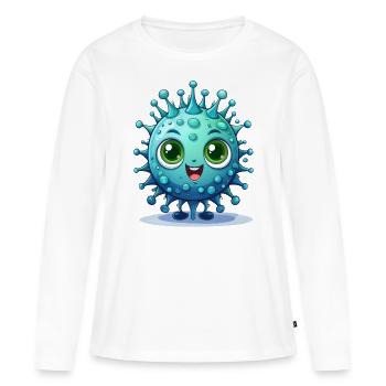 Virus ou bactérie - T-shirt manches longues Premium bio Femme - blanc - Devant - Julia (174cm)