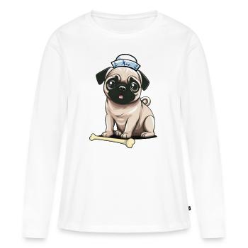 Bone Carlin Marin Marin Marin - T-shirt manches longues Premium bio Femme - blanc - Devant - Julia (174cm)