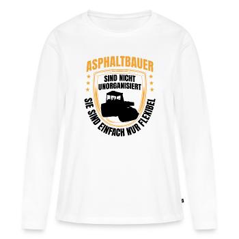 Les constructeurs d’asphalte sont flexibles Construction de routes - T-shirt manches longues Premium bio Femme - blanc - Devant - Julia (174cm)