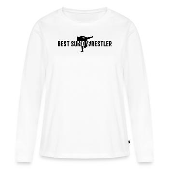Meilleur lutteur de sumo - Lutteur de sumo Combattant de sumo - T-shirt manches longues Premium bio Femme - blanc - Devant - Julia (174cm)