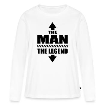 L’Homme La Légende Macho Casanova - T-shirt manches longues Premium bio Femme - blanc - Devant - Julia (174cm)