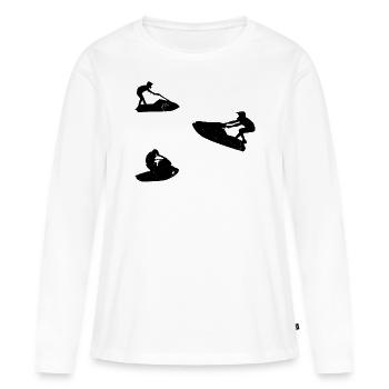 Jet Ski Silhouette Jet Skiing Jet Ski Rider - T-shirt manches longues Premium bio Femme - blanc - Devant - Julia (174cm)