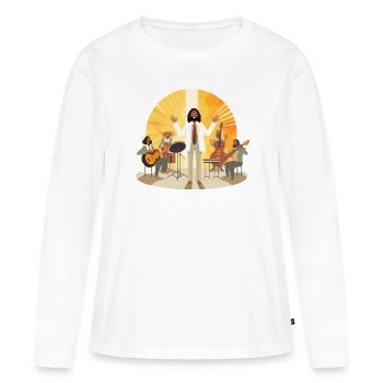 Sauveur vibraphonique - T-shirt manches longues Premium bio Femme - blanc - Devant - Julia (174cm)