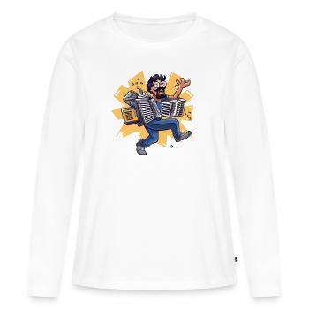 Maître de l’accordéon - T-shirt manches longues Premium bio Femme - blanc - Devant - Julia (174cm)