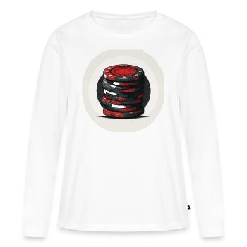 Poker Chips - Frauen Premium Bio Langarmshirt - Weiß - Vorne - Julia (174cm)