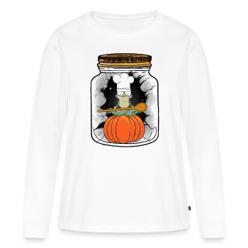 Grenouille Grenouilles Cuisinier Cuisiniers Cuisinier - T-shirt manches longues Premium bio Femme - blanc - Devant - Julia (174cm)