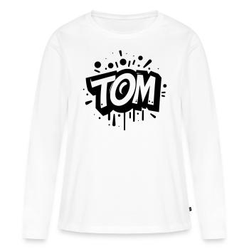 Tom Nom Prénom Graffiti - T-shirt manches longues Premium bio Femme - blanc - Devant - Julia (174cm)